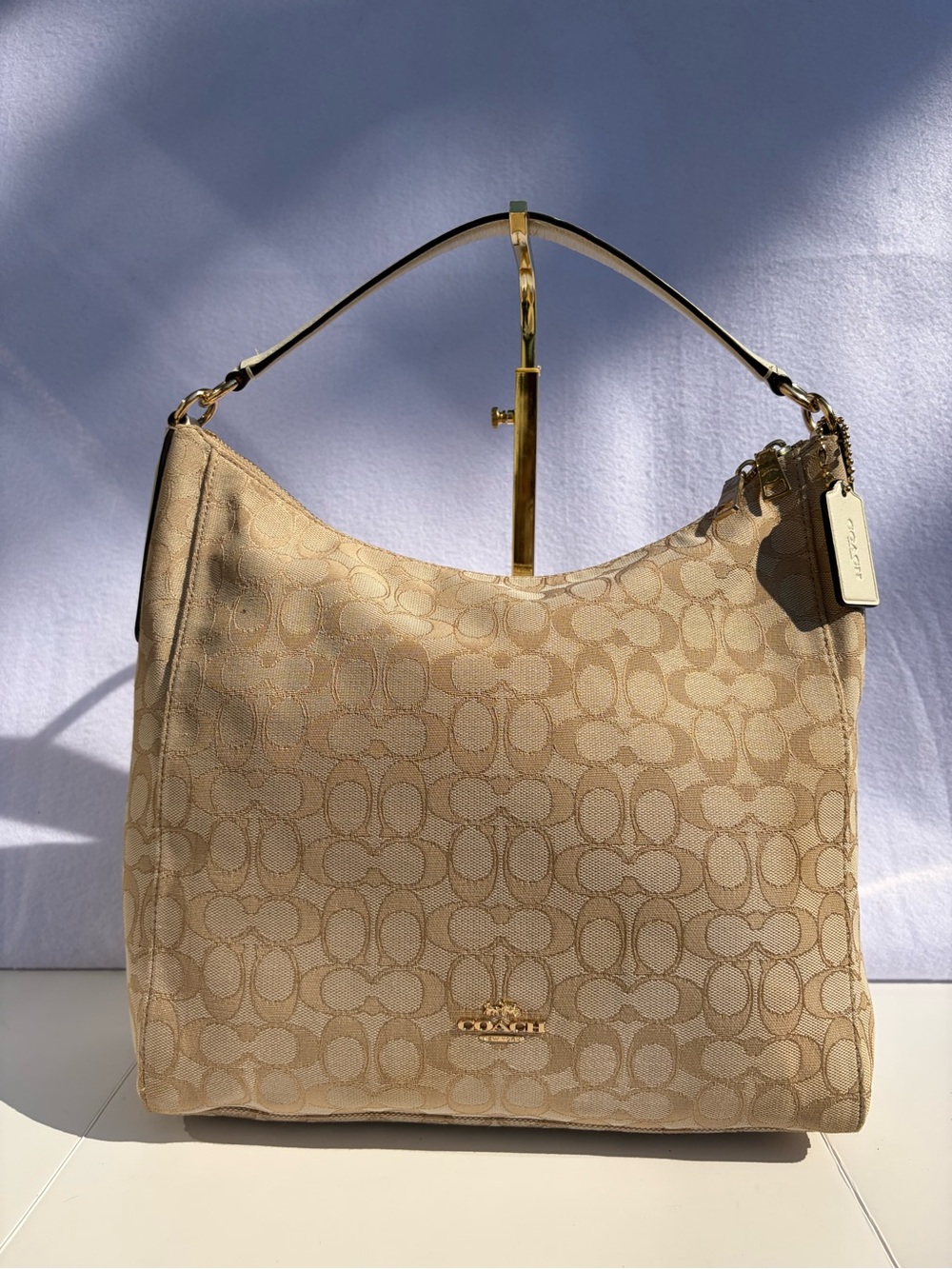 Coach Outline Signature Celeste Convertible Hobo Bag